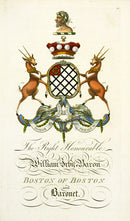 Segar English Genealogy  Antique Engraving Baron Boston, Antelope - Panteek Antique Prints