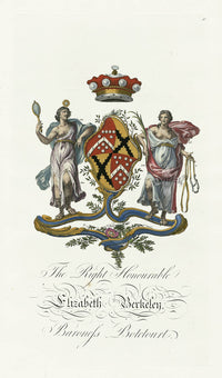 Segar English Genealogy  Antique Engraving Baroness Botetourt - Panteek Antique Prints