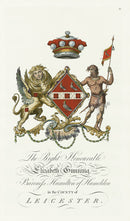 Segar English Genealogy Antique Engraving Baroness Hamilton, Harpy - Panteek Antique Prints