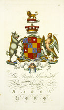 Segar English Genealogy  Antique Engraving Vere Beanslerk, Lion, Harpy - Panteek Antique Prints