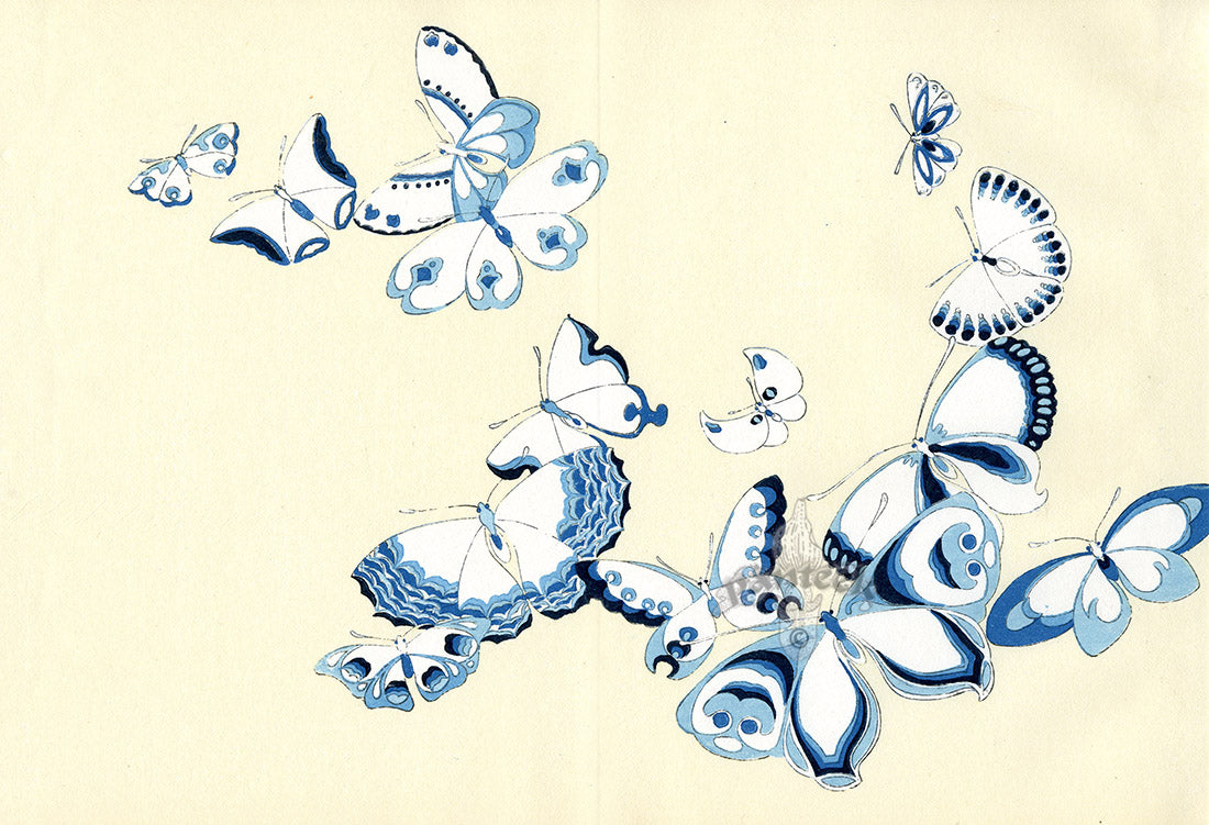 Sekka Cho Senshu 14 Blue, White Butterflies