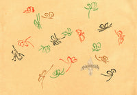 Sekka Cho Senshu Black, Green, Red, Brown Butterflies - Panteek Antique Prints