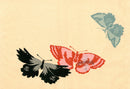 Sekka Cho Senshu Black, Red, Blue Butterflies - Panteek Antique Prints