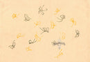 Sekka Cho Senshu Black, Yellow Butterflies - Panteek Antique Prints