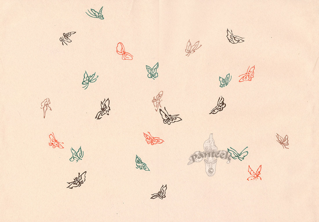 Sekka Cho Senshu Green, Pink Butterflies