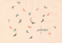 Sekka Cho Senshu Green, Pink Butterflies - Panteek Antique Prints