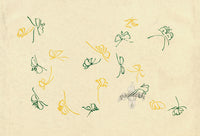 Sekka Cho Senshu Green, Yellow Butterflies - Panteek Antique Prints