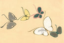 Sekka Cho Senshu Grey, Yellow, Pink, Green, White Butterflies - Panteek Antique Prints