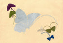 Sekka Cho Senshu Purple, Green, Blue Silver Butterflies - Panteek Antique Prints