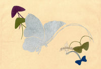 Sekka Cho Senshu Purple, Green, Blue Silver Butterflies - Panteek Antique Prints