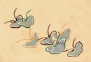 Sekka Cho Senshu Silver, Black, Green, Beige Butterflies - Panteek Antique Prints