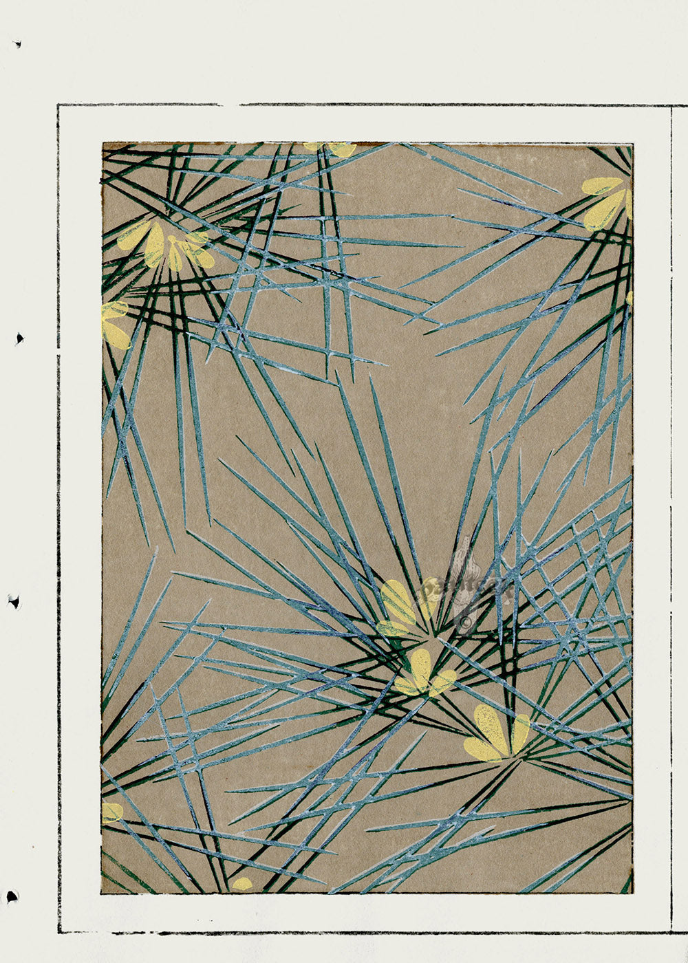 Shin-Bijutsukai Magazine Black, Blue, Yellow on Beige Design