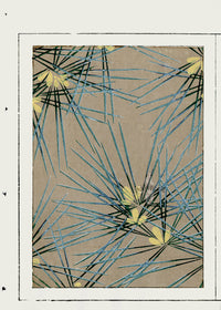 Shin-Bijutsukai Magazine Black, Blue, Yellow on Beige Design - Panteek Antique Prints