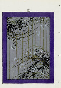Shin-Bijutsukai Magazine Black, Grey with Silver Highlights Purple Design - Panteek Antique Prints