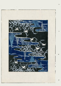 Shin-Bijutsukai Magazine Blue, Black Silver Highlights Design - Panteek Antique Prints