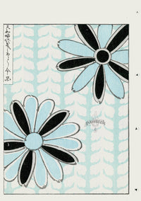 Shin-Bijutsukai Magazine Blue Floral Design - Panteek Antique Prints