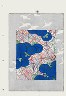 Shin-Bijutsukai Magazine Blue Florals - Panteek Antique Prints
