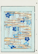 Shin-Bijutsukai Magazine Blue Flowers Design - Panteek Antique Prints