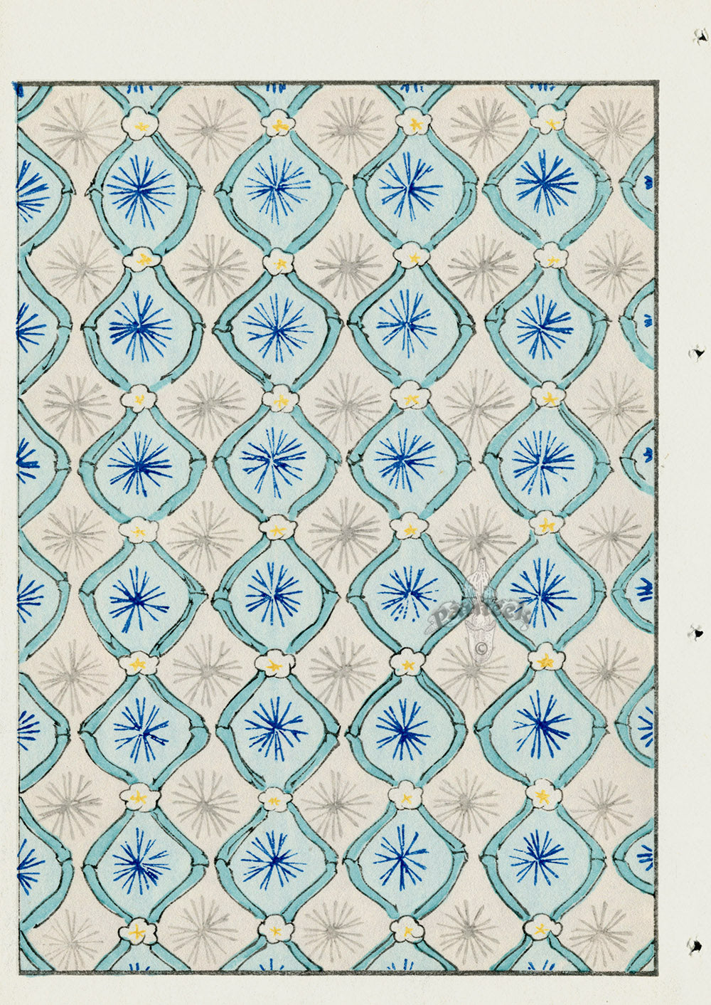 Shin-Bijutsukai Magazine Blue, Grey Pattern Design