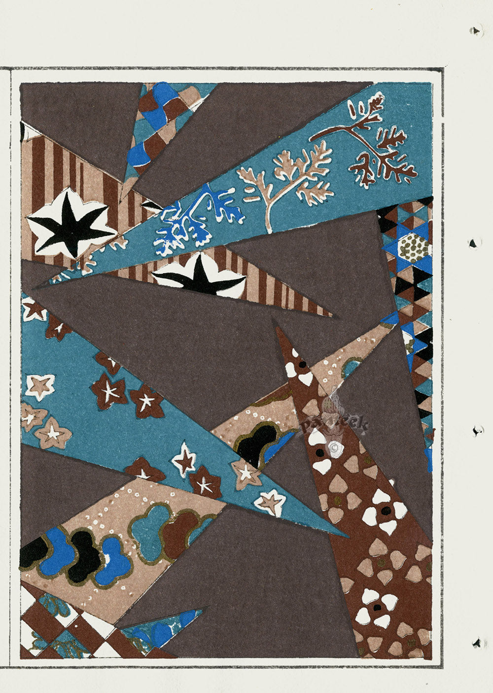 Shin-Bijutsukai Magazine Blue, White, Brown Design