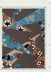 Shin-Bijutsukai Magazine Blue, White, Brown Design - Panteek Antique Prints