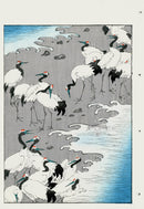 Shin-Bijutsukai Magazine Cranes on Shore - Panteek Antique Prints