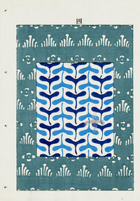 Shin-Bijutsukai Magazine Green, White, Blue Design - Panteek Antique Prints