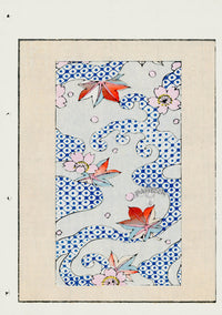 Shin-Bijutsukai Magazine Multicolor Leaves and Flowers Design - Panteek Antique Prints