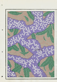 Shin-Bijutsukai Magazine Purple, Green, White, Beige Design - Panteek Antique Prints