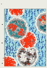 Shin-Bijutsukai Magazine Red on Blue Design - Panteek Antique Prints