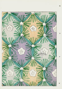 Shin-Bijutsukai Magazine Small White Flowers Design - Panteek Antique Prints