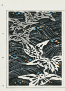 Shin-Bijutsukai Magazine White Cranes Black - Panteek Antique Prints