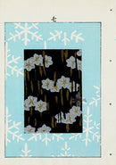 Shin-Bijutsukai Magazine White Flowers and White Snowflakes with Silver Highlights Design - Panteek Antique Prints