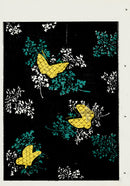 Shin-Bijutsukai Magazine Yellow Butterflies on Black, White, Green Design - Panteek Antique Prints