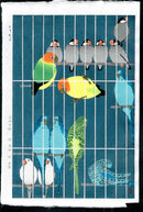 Shiro Kasamatsu Birds in Cage - Panteek Antique Prints