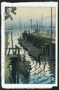 Shiro Kasamatsu Edogawa River at Imai - Panteek Antique Prints