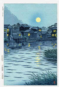 Shiro Kasamatsu Rising Moon at Katase River - Panteek Antique Prints