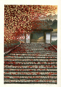 Shufu Miyamoto  Autumn of Sanmon, Zen Buddhist Temple - Panteek Antique Prints