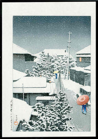 Snow at Daichi by Kawase Hasui - Panteek Antique Prints