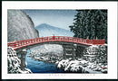 Snow at Shinkyo Bridge, Nikko by Kawase Hasui 1930 - Panteek Antique Prints