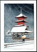 Snow at Ueno Toshogu Shrine by Kawase Hasui 1930 - Panteek Antique Prints