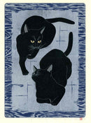 Tadashige Nishida Black Cats Gesture 2 - Panteek Antique Prints