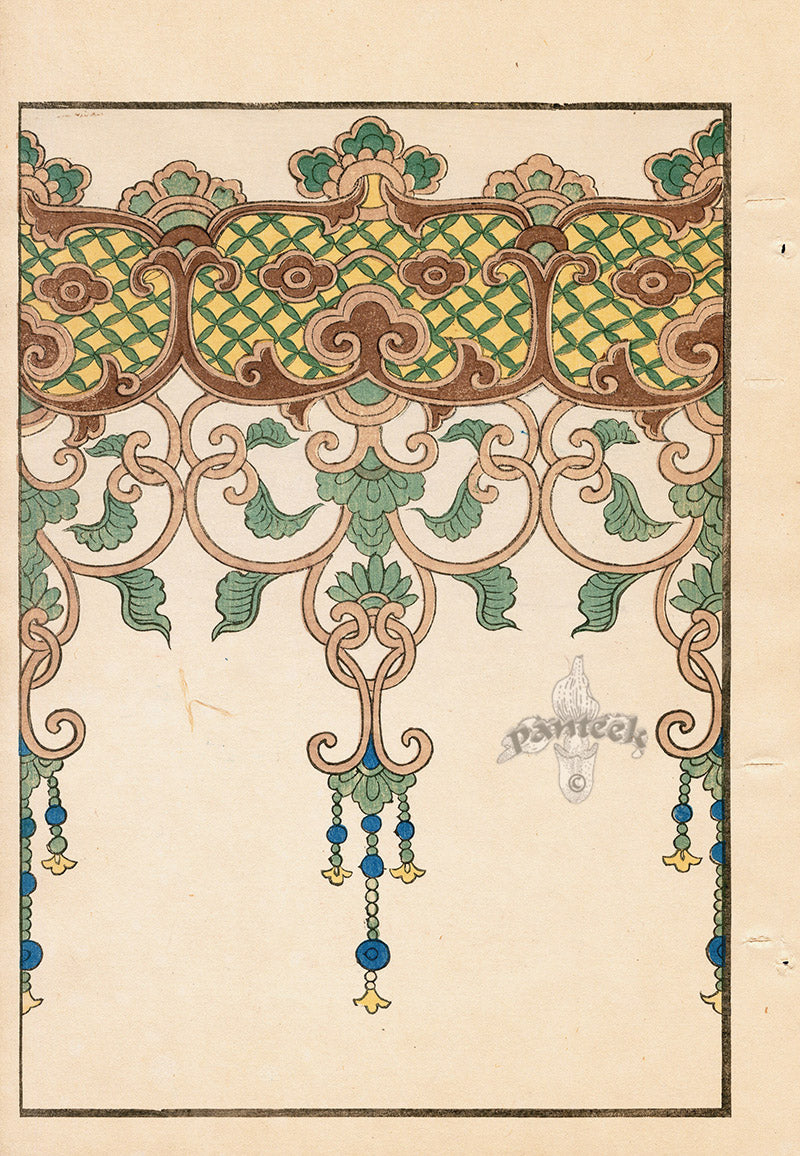 Tanaka Yohu Woodblock 1892 Bear Design Elements