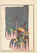Tanaka Yohu Woodblock 1892 Kimono Design - Panteek Antique Prints