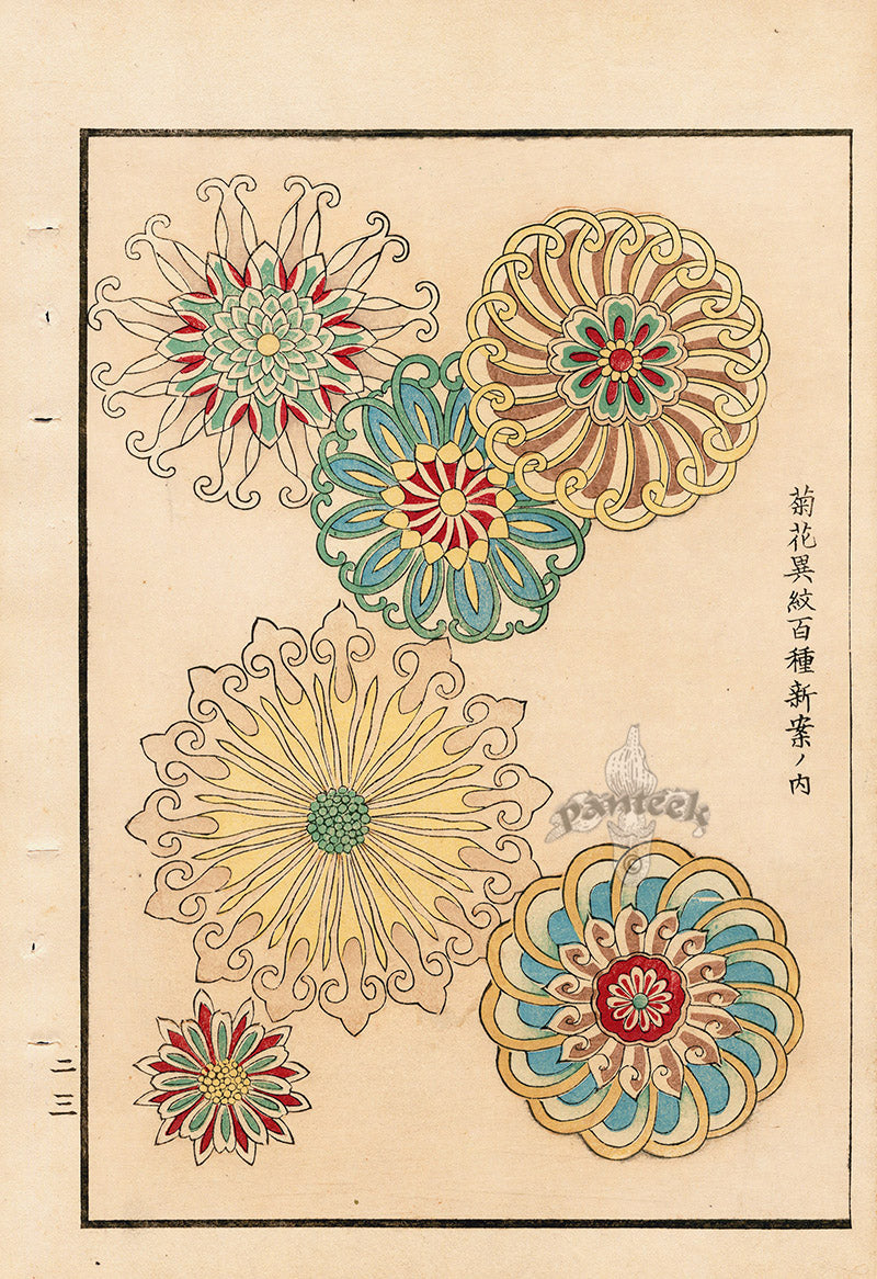 Tanaka Yohu Woodblock 1892 Six Flowers