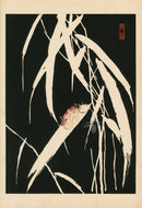 Tansai Gafu Design Book Crab, White Rushes - Panteek Antique Prints