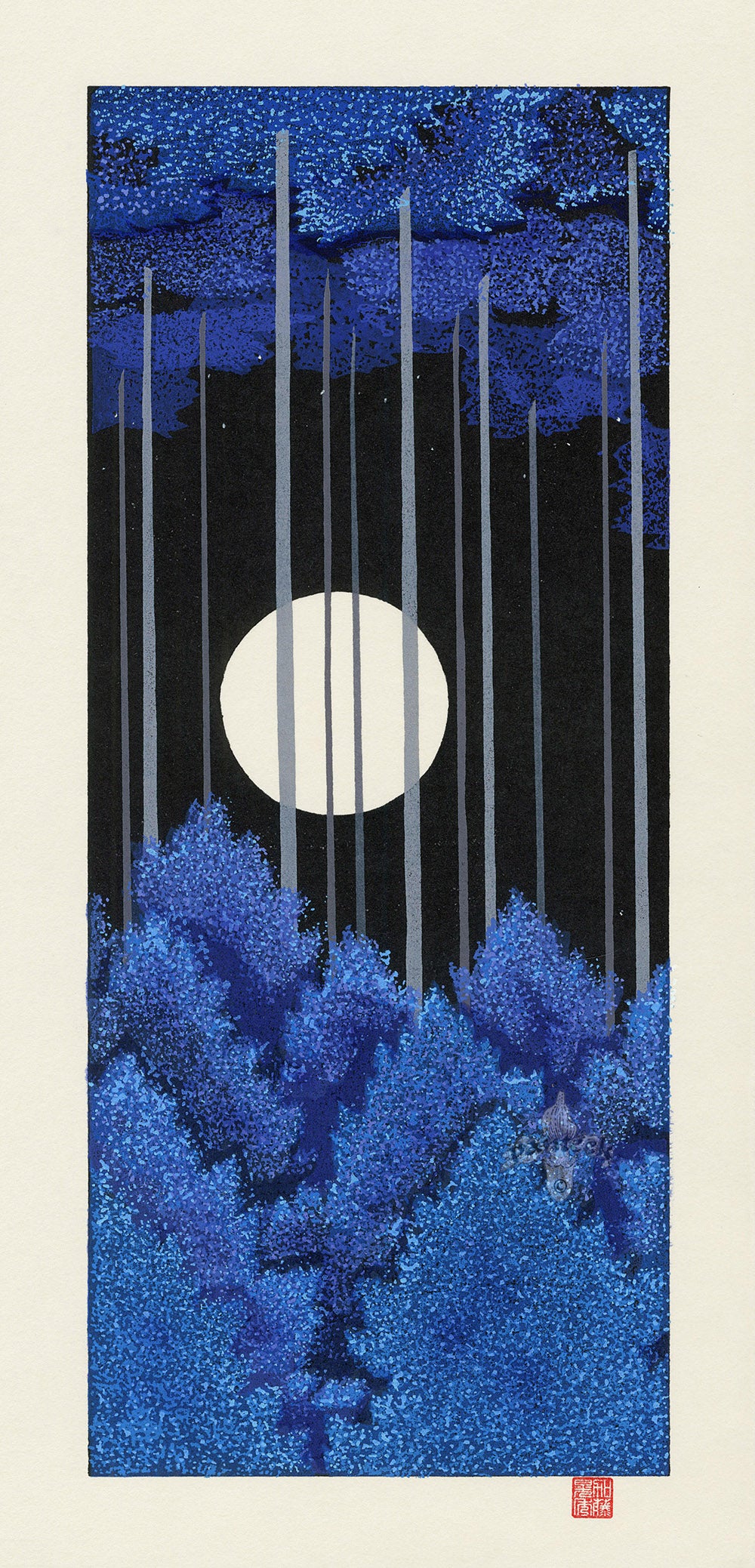 Teruhide Kato Woodblock Blue Moon