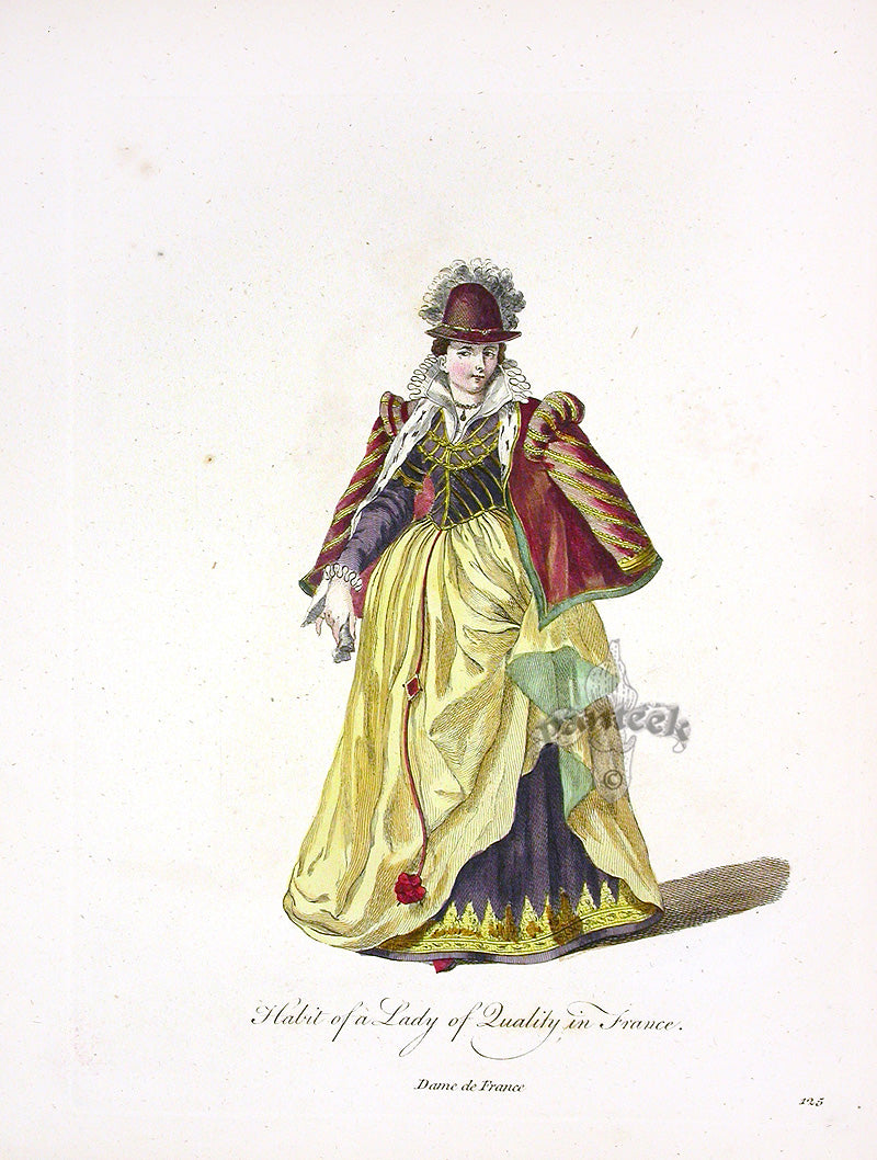 Thomas Jefferys Original Costume Engravings French Lady