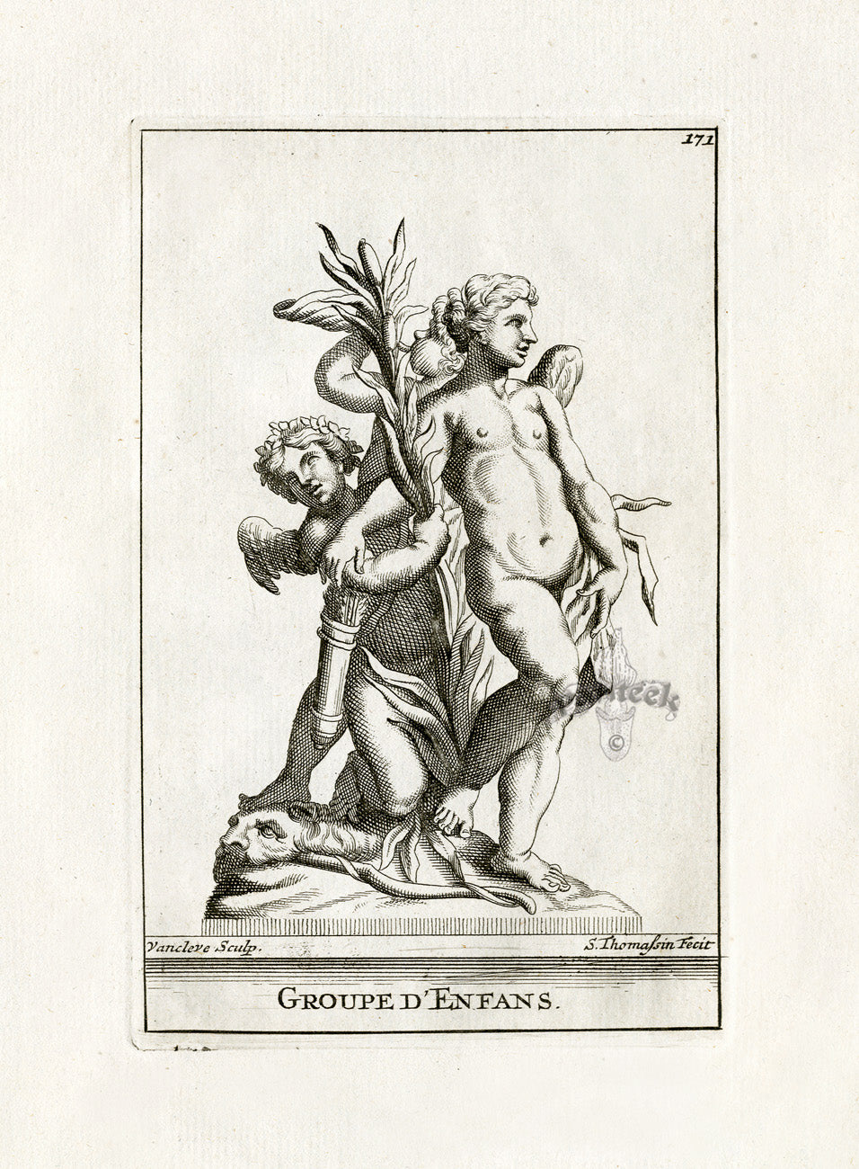 Thomassin Statues of Versailles Antique Print Cupid, Venus