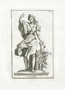 Thomassin Statues of Versailles Antique Print Evening - Panteek Antique Prints